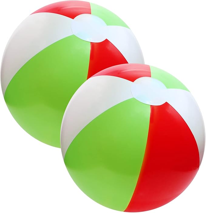 PENTA ANGEL Beach Balls 2PCS 12 Inch Inflatable/Blow Up Classic Rainbow Color Summer Swimming Pool Party Favors Water Toy Beachball for Women Men Adults Playing
