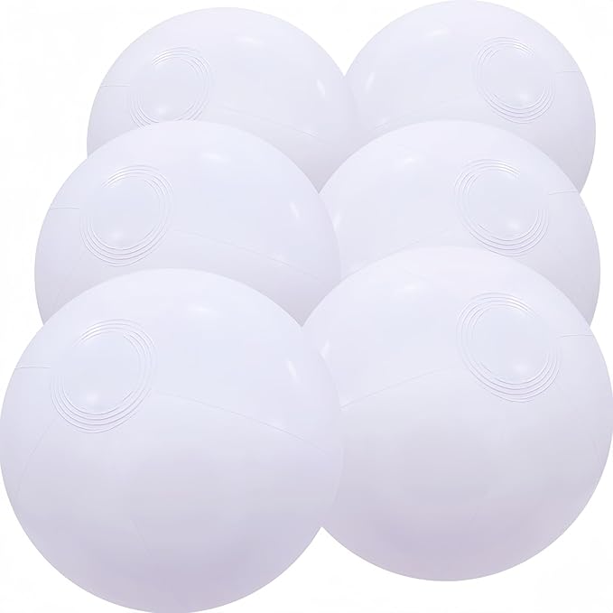 6 Pack Beach Balls, Large Inflatable Beach Balls Bulk, for Parties, Beach, Pools & Play