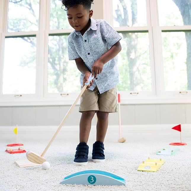 Fat Brain Toys Putt-n-Play Wooden Mini Golf Course Set for Toddlers and Kids Ages 3+