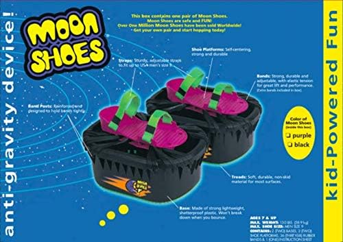 Moon Shoes Bouncy Shoes, Mini Trampolines for Your Feet, One Size, New and Improved, Bounce Your Way to Fun, Very Durable, No Tool Assembly, Athletic Development, max Weight 130 lbs.