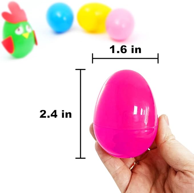 UMEELR 150PCS Plastic Easter Eggs, 2.4" Empty Eggs Fillable, Colorful Bright Egg Bulks for Easter Hunt Party Favor, Basket Stuffers Fillers, Filling Treats