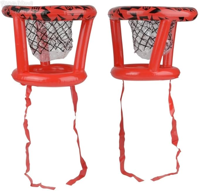 Wicked Big Sports Inflatable Basket Heads, Funny Basketball or Toss Game for Outdoor or Indoor Play, Red (1913)