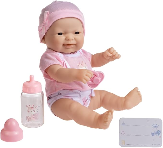 JC Toys - La Newborn Nursery | 7 Piece Doll Gift Set | 12" Life-Like Asian Doll with Accessories | Purple | Ages 2+ (18346)