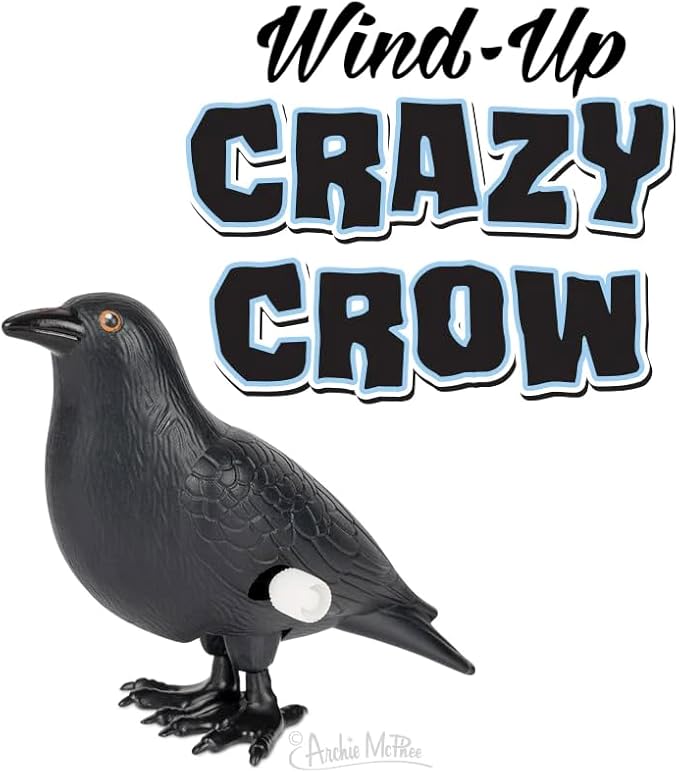 Accoutrements Hilarious and Entertaining Wind-Up Crazy Crow: 3-1/8" (7.9 cm) of Playful Skittering Funny Gifts Novelty Crow - Let The Antics Begin from Archie McPhee