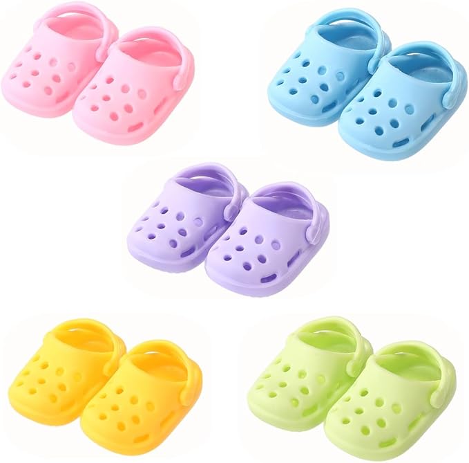 5 Pairs of Doll Shoes Suitable for 17cm Dolls, 5 Colors Suitable for Different Clothing Styles, 17cm Doll Accessories (5 Pcs A)