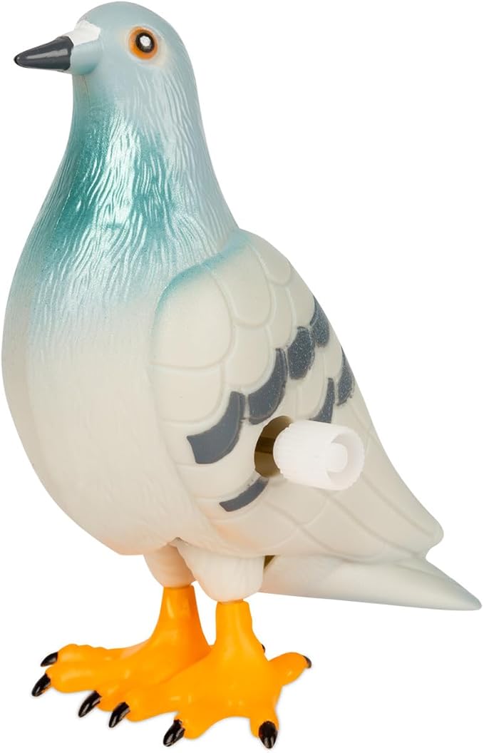 Accoutrements Archie McPhee Hilarious Wind-Up Perky Pigeon: Funny Novelty Gift 3-5/8" (9.2 cm) of Playful Skittering Fun - Bring Laughter with This Hard Vinyl Pigeon