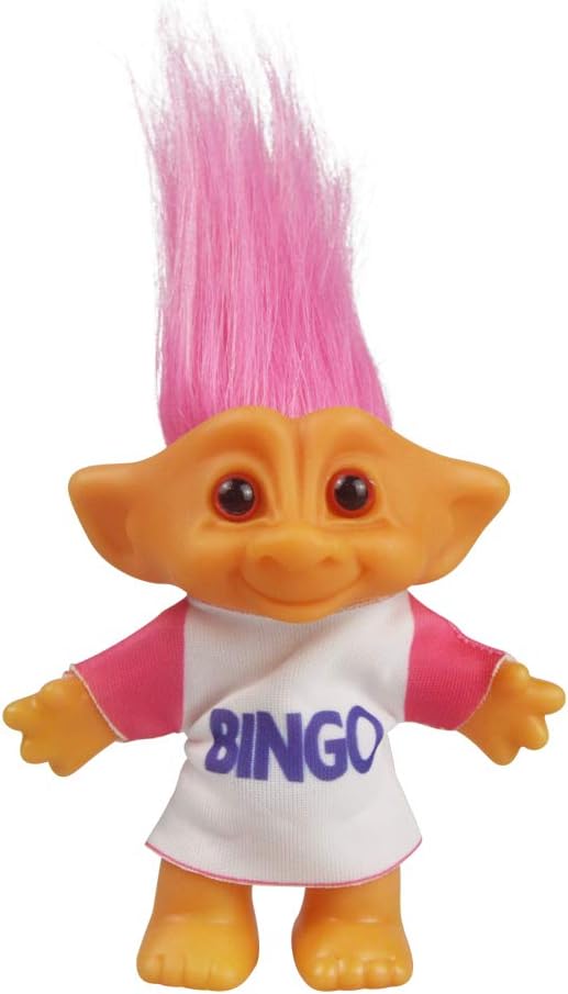 Vintage Troll Dolls, Retro Troll Doll Chromatic Adorable for Collections, School Project, Arts and Crafts, Party Favors - 7.5" Tall(Include The Length of Hair) (Pink)