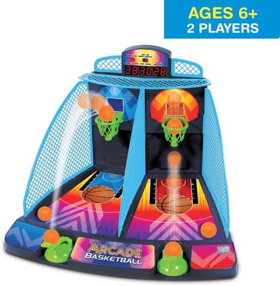 Game Zone Arcade Basketball - Fast-paced and Interactive Tabletop Multiplayer Game for Ages 6+ - Combines Skill & Hand-Eye Coordination - Perfect for Both Indoor and Outdoor Use