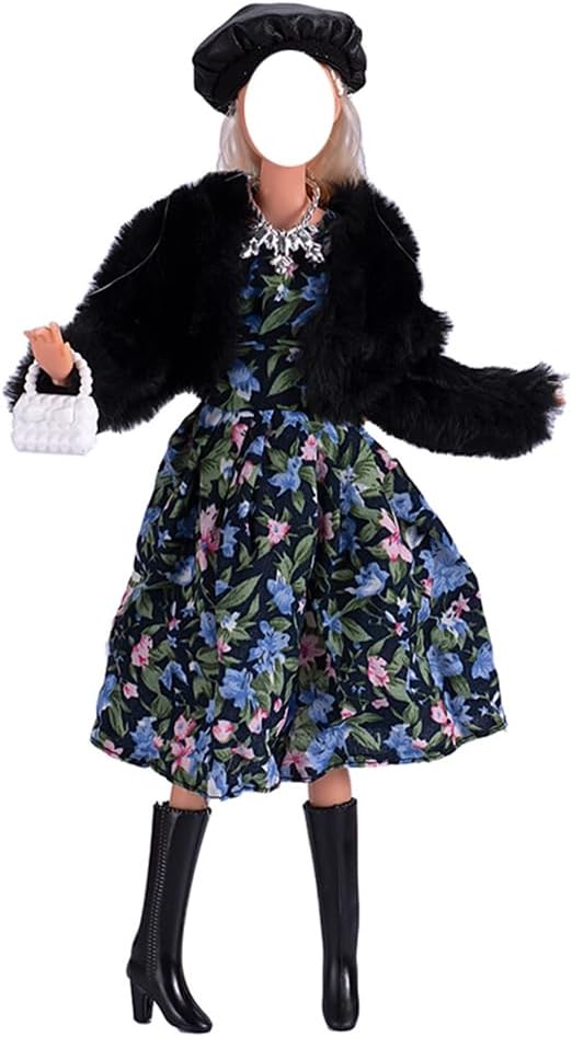Doll Clothes, 5 Sets Outfits Winter Dresses Pants Windbreaker Hat for 11.5 inch Dolls Accessories Random Style (G)