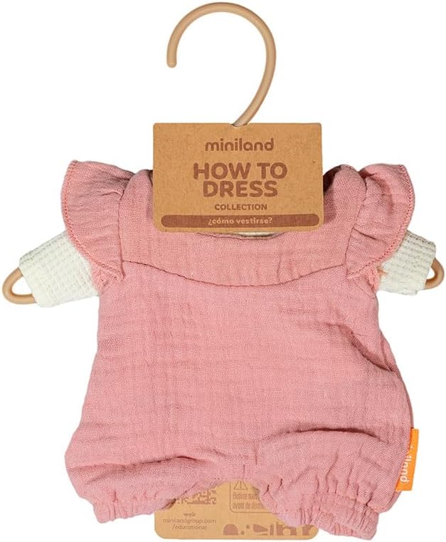 Miniland - Clothes for 8 1/4 inches Doll, Clothing Accessory for Dolls, Mid-Season Overalls and T-Shirt