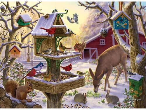 Bits and Pieces Jigsaw Puzzle for Adults – Sunrise Feasting by Liz Goodrick Dillon – Beautiful Artwork, Random Die-Cut Pieces, Durable Puzzle (50 Piece Puzzle 15" x 19")