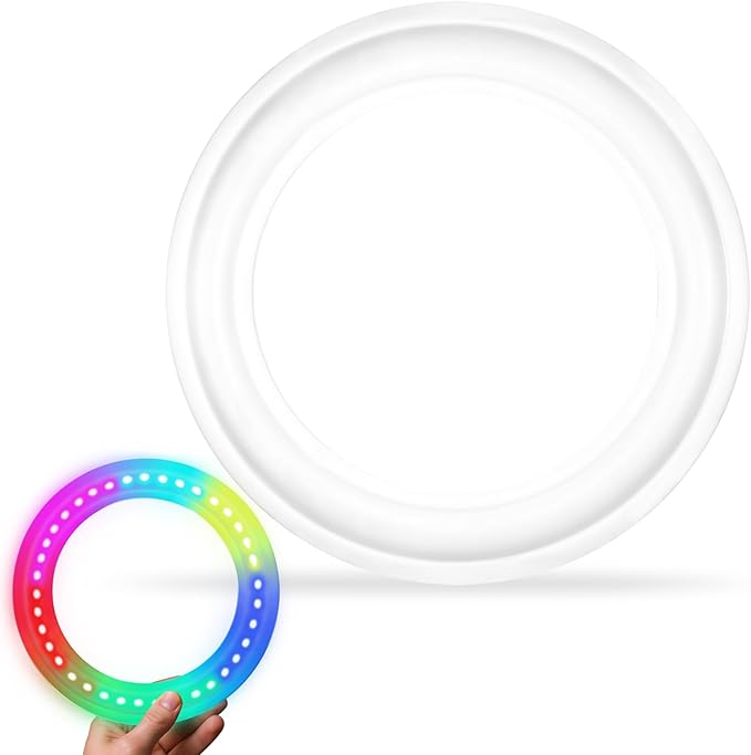 Dilabnba Flying Ring Disc Toy LED Light Beach Backyard Camping Sports Play Soft Discs Outdoor Tossing Toy Christmas Birthday Gift for Teens Boys Kids Adults, Lost Mode, 9.8''/200g