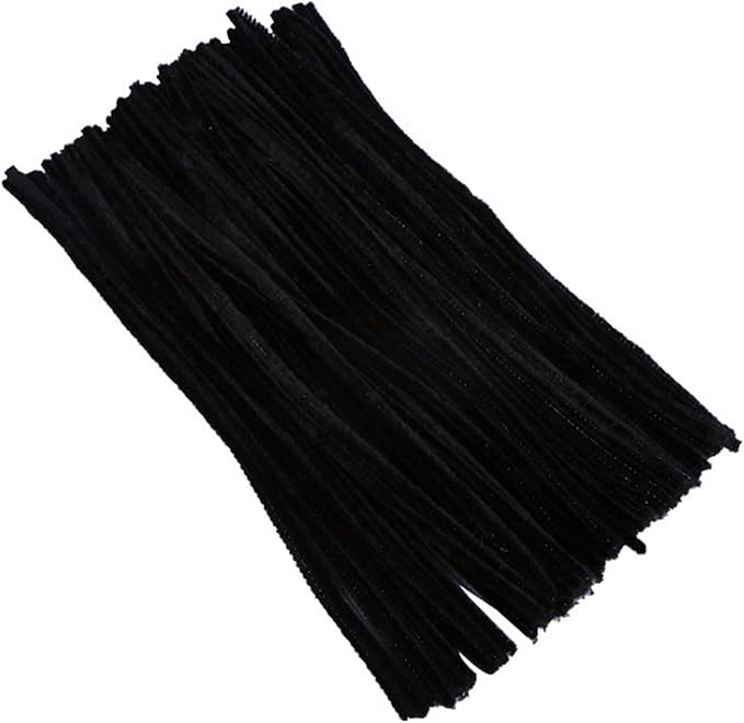 Black Pipe Cleaners 200 Pieces Chenille Stems for DIY Art Decorations Creative Craft (6 mm x 12 Inch)