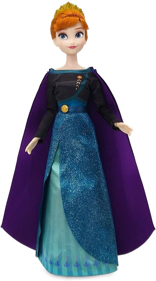 Disney Store Official Princess Classic Doll (Queen Anna from Frozen 2), 11 Inches, Includes Brush with Molded Details, Fully Posable Toy in Classic Outfit - Disney Princess Toys