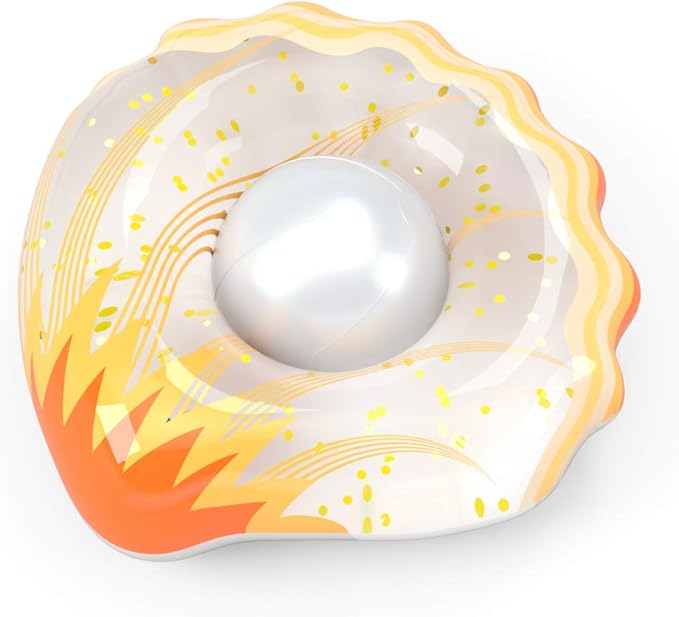 Jasonwell Inflatable Seashell Pool Float Floatie with Ball Water Fun Large Blow Up Summer Beach Swimming Floaty Party Toys Lounge Raft for Adults