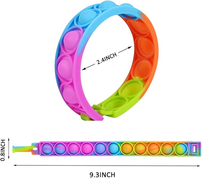 120 Pcs Pop Bracelet Bubble Fidget Sensory Toys for Party Favors, Pop Keychain Bulk for Classroom Prizes, Easter Egg Basket Stuffers Christmas Valentine Gifts for Kids Students