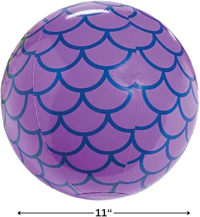 Mermaid Party Beach Balls - 12 Balls - Great for Pool Parties and Giveaways