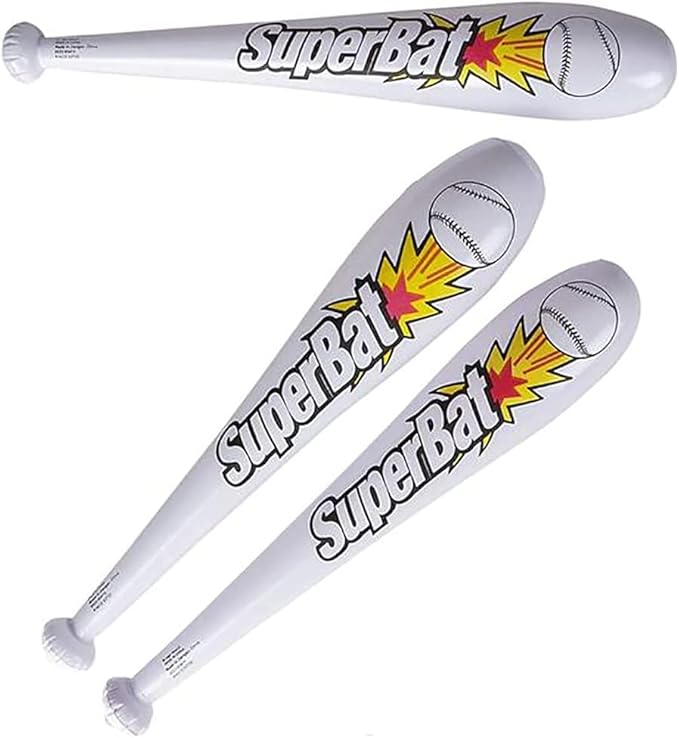 Inflatable Baseball Bats and Baseballs Set Includes 12-9 inch Inflate Baseballs, 12-24 Inch Baseball Bats