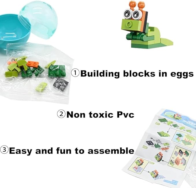 UMEELR 12 PCS Pre Filled Easter Eggs Insect 12 in 1 Mini Toys for Kids Easter Party Favors, Easter Basket Stuffers, Easter Basket Filler, Easter Gifts, Easter Egg Prizes