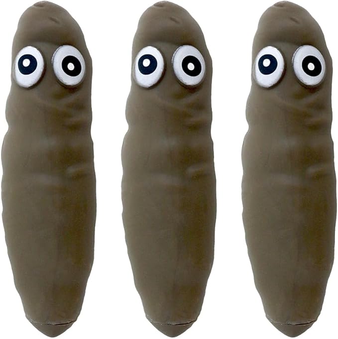 Novelty 3 Pack Funny Stretchy Sensory Stress Relief Poo Toys, Joke Tricky Fidget Anxiety Prank Poop Shape Autism Toy for Adults Teens Kids Party Favor