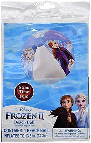 Disney Frozen 2 Themed Pool Party Swim Toys Inflatable Beach Ball, 13.5 Inches, for Summer Parties and Gift, Water Fun for All Elsa Anna Olaf Fans