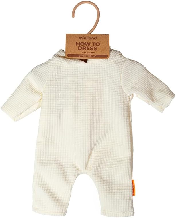 Miniland - Clothes for 15 inches Doll, Clothing Accessory for Dolls, Pajamas with Hat (Beige)