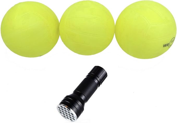 Spike Replacement Balls, Roundnet Game Extra Balls, Glow in The Dark Ball, Lawn Beach Water Pool, Yard Pong Bucket Toss Game Ball - Play at Night, Light Up for 20-30 Minutes