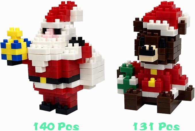 Pinkiwine 4 Pack Christmas Building Block Toys for Kids Boys Girls Teens Christmas Stocking Stuffers Gifts