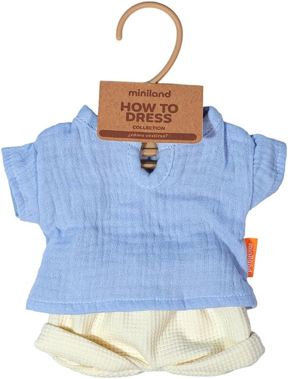 Miniland - Clothes for 12 5/8 inches Doll, Clothing Accessory for Dolls, Summer T-Shirt and Pants
