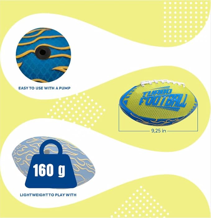 SOAK Waterproof Floating Football for Pool & Beach, Lightweight Non-Slip Surface, Easy Grip Water Toy for Outdoor Play