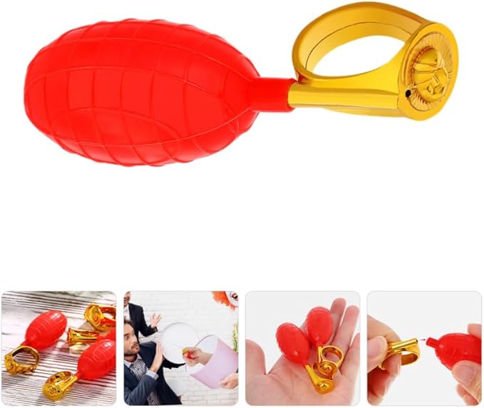 2Pcs Water Squirting Ring Prank Supplies Easy Activation Fun Accessories for April Fool's Day Party Humorous Water Play for Adults