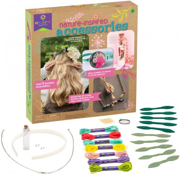 Craft-Tastic Nature-Inspired Accessories - Nature DIY Craft Kit - Outdoor Crafting Fun - Makes 5 Different Accessories - Ages 6+