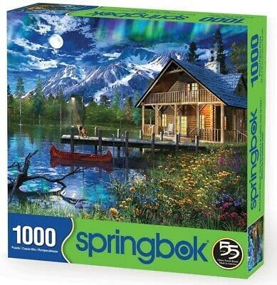 Springbok's 1000 Piece Jigsaw Puzzle Moon Cabin Retreat - Made in USA