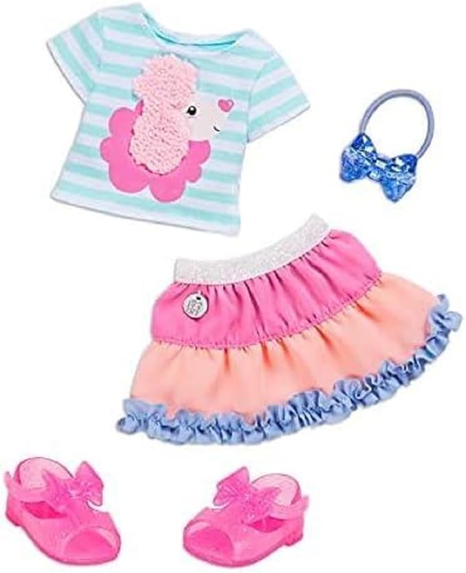 Glitter Girls – 14-Inch Doll Clothes – Poodle Cuddles Fashion Outfit with Hair Bow – 3+ Years– Children’s Toys