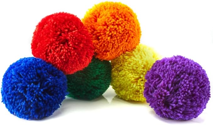 12-Pack 4'' Yarn Sport Balls/Soft Fleece Balls (Rainbow Pack)
