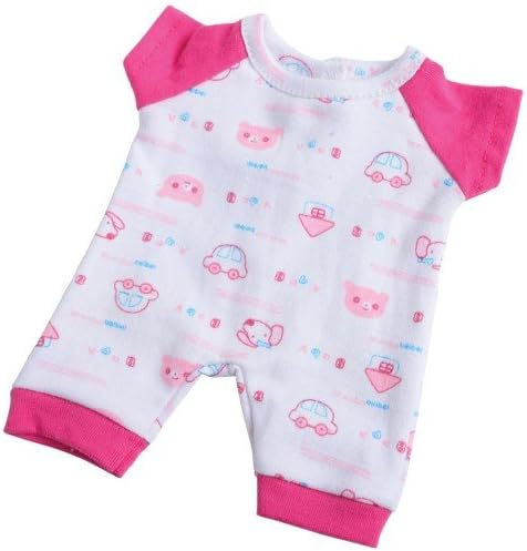 Constructive Playthings Washable Pajama Outfits with Hook and Loop Closures for 10 inch Baby Dolls, Set of 4