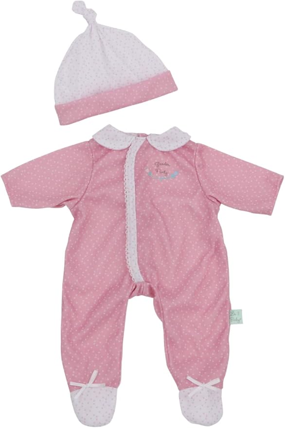 JC Toys | Berenguer Boutique | La Baby Doll Outfit | 2 Piece Pink, White and Floral Print|Washable| Ages 2+ | Fits Dolls 14"- 18"