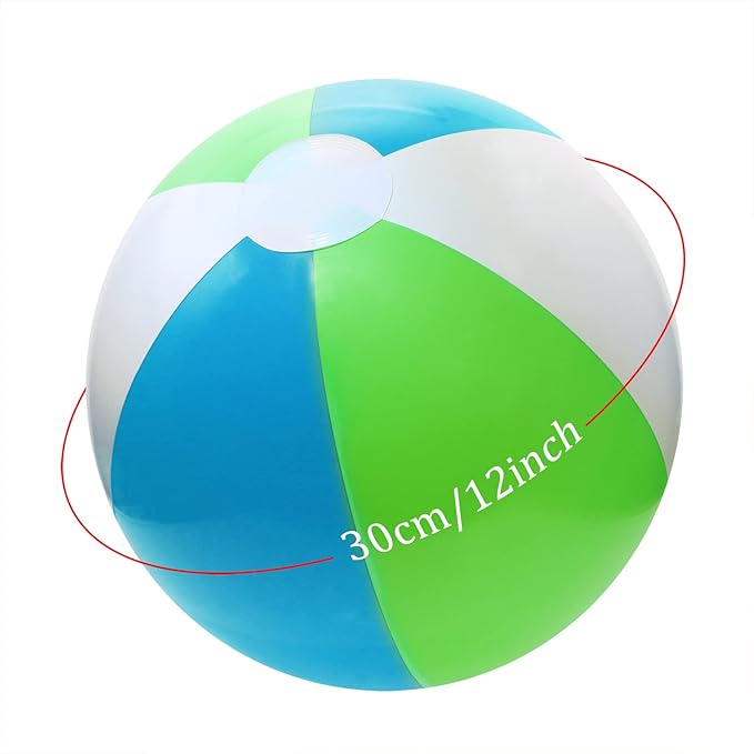 PENTA ANGEL Beach Balls 2PCS 12 Inch Inflatable/Blow Up Classic Rainbow Color Summer Swimming Pool Party Favors Water Toy Beachball for Women Men Adults Playing