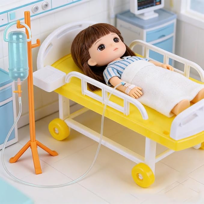 Toddmomy Dollhouse Mini Imitation Toys - Doctor Role Play & Pretend Play Playset Accessories for Kids