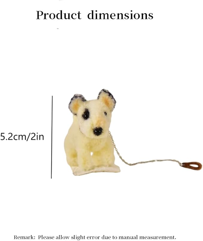 Dollhouse Miniature Handmade Pipe Cleaner Pet, Mini Dollhouse Pet Accessory, Cute Pet Craft Gift for Dollhouse Enthusiasts (White Foxhound)