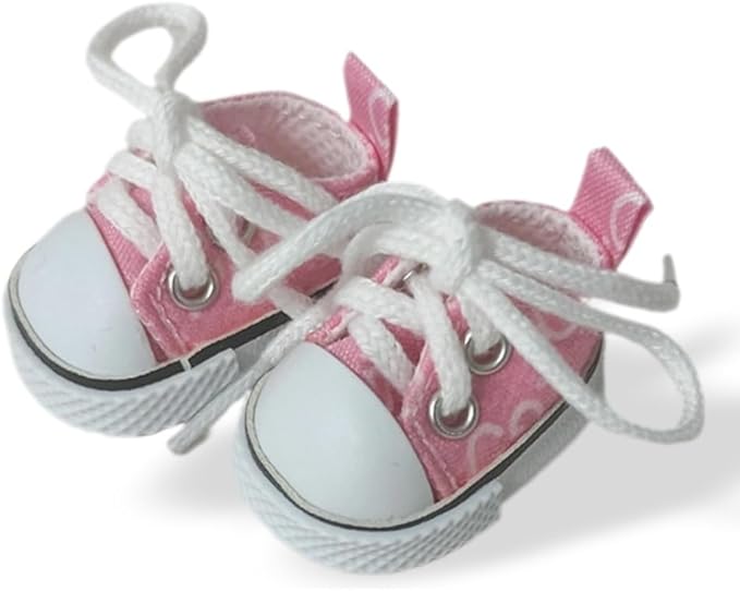 Premium Doll Shoes for Lububu, Cute Doll Shoes for 4-7in Dolls, Ideal for Lububu Outfits(Pink Canvas)