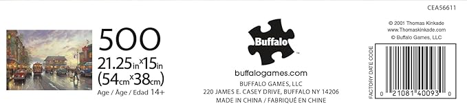 Buffalo Games - Gold - Thomas Kinkade - City by the Bay, Sunset on Fisherman's Wharf - 500 Piece Jigsaw Puzzle for Adults - Challenging Puzzle Perfect for Game Nights