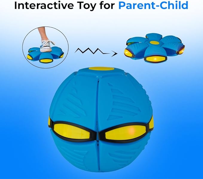 M&S STORES LLC Magic Meta Ball, Magic Bouncing Ball with 6 Light, Children's Bouncing Balls,Dual Form Freely Switchable, Parent-Child Interaction Suitable for Indoor & Outdoor Use (Blue)