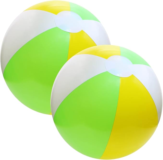 PENTA ANGEL Beach Balls 2PCS 12 Inch Inflatable/Blow Up Classic Rainbow Color Summer Swimming Pool Party Favors Water Toy Beachball for Women Men Adults Playing