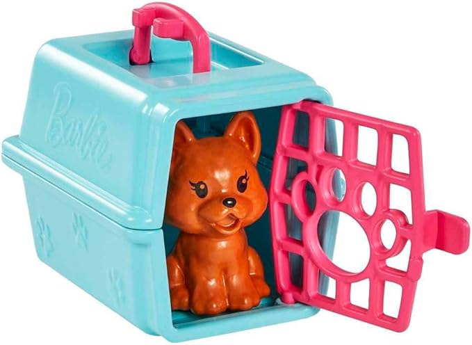 Barbie Chelsea Doll and Accessories, Pet Vet Playset with Doll, 4 Animals and 18 Pieces