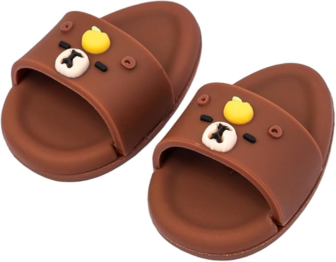 Summer Sandals for Dolls - Blue Open-Toe Slippers, Cute Accessories for Photography, Display & Collectors Age Limit 15 （Brown）