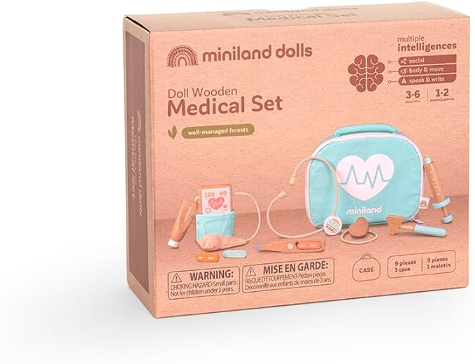 Miniland Doll Wooden Medical Set - Quality, ECO, Imaginative