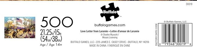 Buffalo Games – Charles Wysocki Love Letter from Laramie - 500 Piece Silver Select Jigsaw Puzzle Colorful Puzzles for Adults – Precision-Cut Pieces, Beautiful Artwork