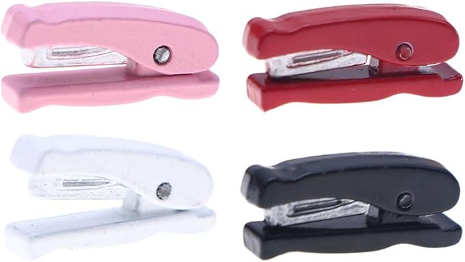 Toddmomy 4pcs Miniature Dollhouse Stapler Realistic Mini Desk Accessories for Dollhouse Office Scenes