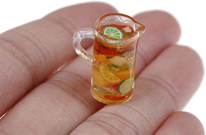 13 Pcs 1:12 Colourful Cocktail Cup Drink Juice Tea Beverage Bottle Jam Jar Toys,Simulation Drink Wine Glass Model for Dollhouse,Dolls House Miniature Toy Doll Food Kitchen Accessory Bar Decor